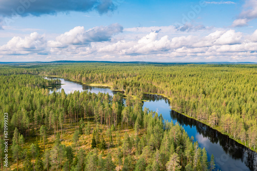 landscape with river and blue sky