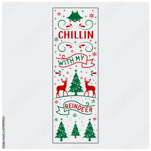 Christmas Porch Sign vertical porch sign bundle for door and background Design