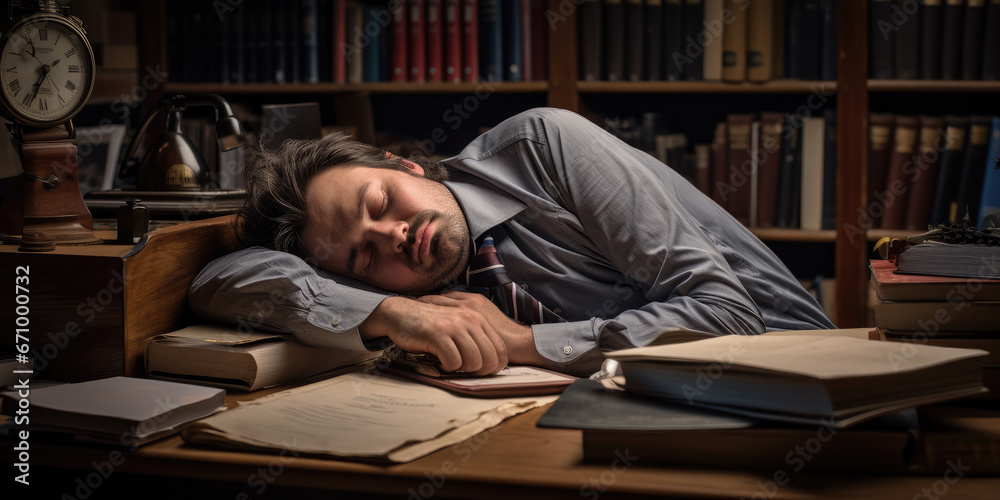 Teacher fast asleep at their desk Teacher fast asleep at their desk