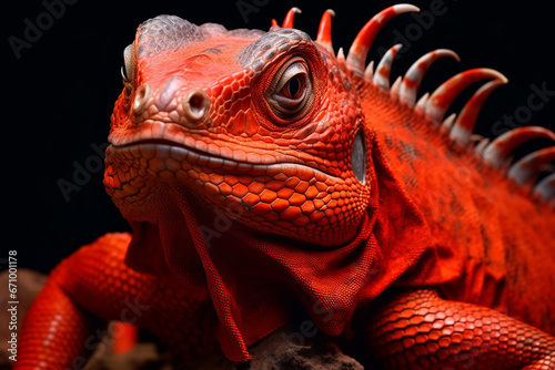 portrait of a iguana animal colorful