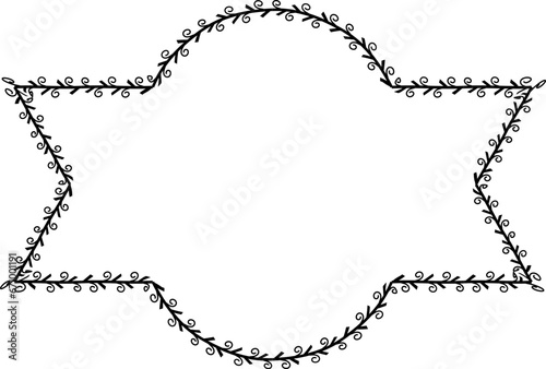 Spiral leaves Branch Rectangle Frame laurel wreath silhouette black horizontal vintage frames flower floral leaf border Botanical Branches ornate leaf Elements design border retro badge decoration iso
