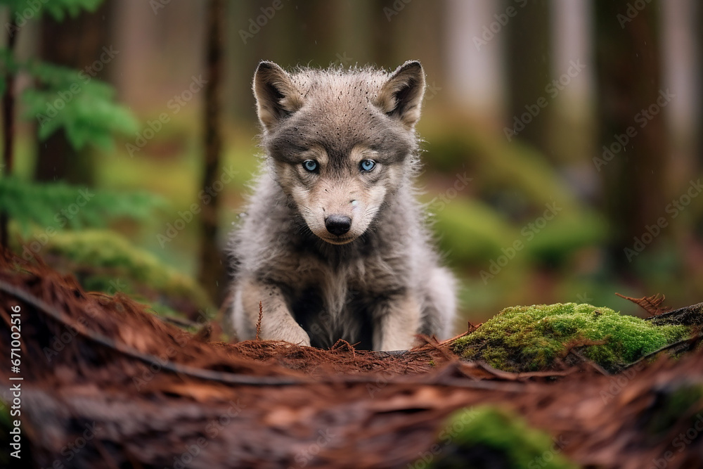 husky in the forest baby cute animal pet husky in the forest baby cute animal pet