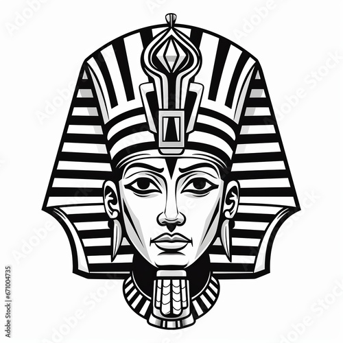 illustration of vector illustration of a pharaon head in the style, Generative ai photo