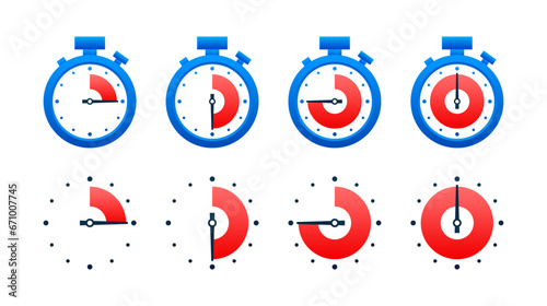 Timer, clock, stopwatch icon. Countdown timer symbol icon. Vector stock illustration
