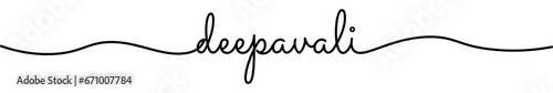 Smooth Ball point calligraphy Deepavali Monoline isolated on transparent background. Vector Illustration.