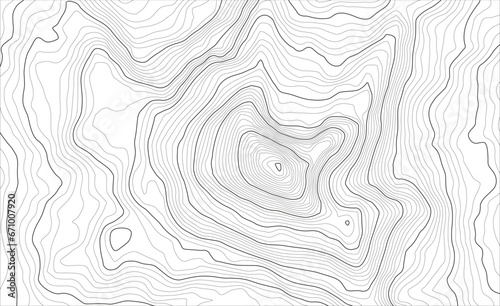Background of the topographic map. Topo map with elevation. Geographic line mountain relief. Vector stock illustration