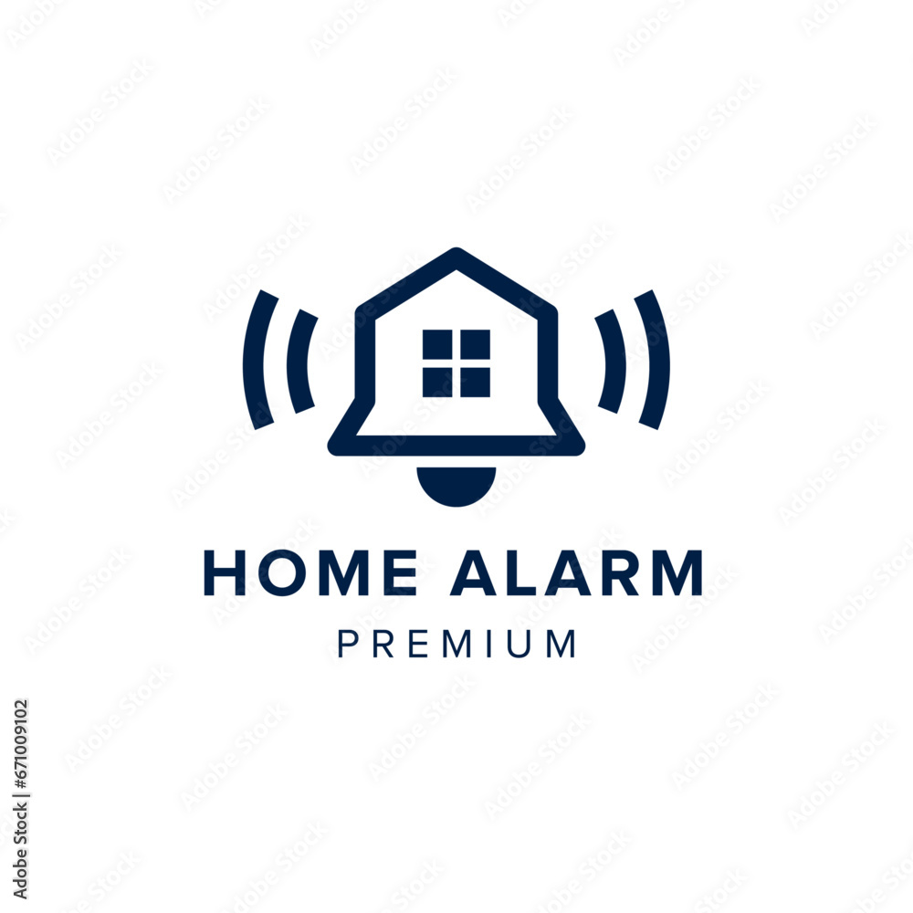 home alarm wifi logo vector icon illustration