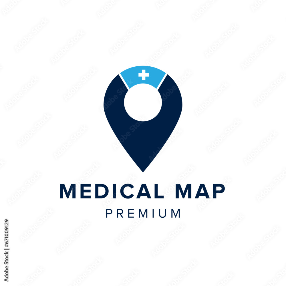medical map logo vector icon illustration medical map logo vector icon illustration