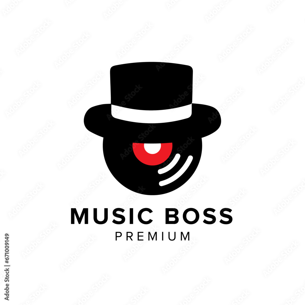 music boss logo vector icon illustration
