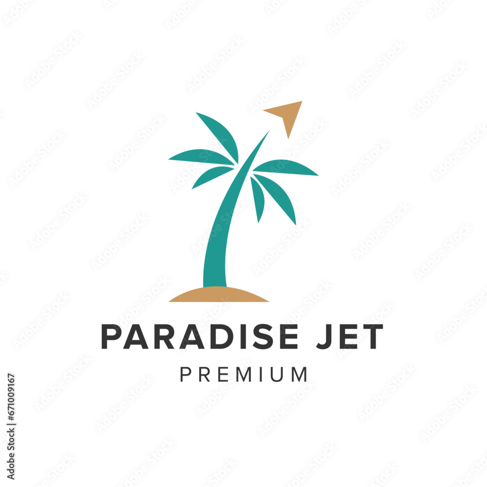 paradise jet logo vector icon illustration