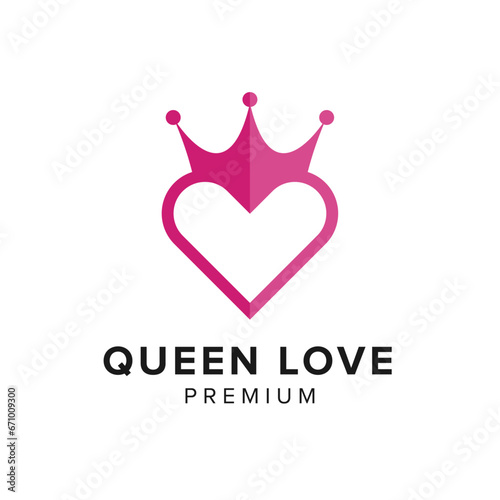 queen love logo vector icon illustration