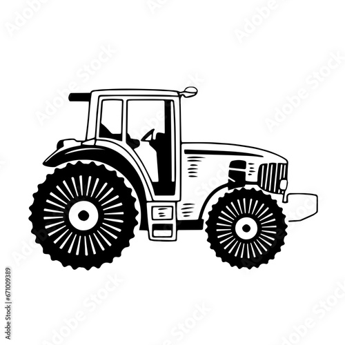 tractor on a white background