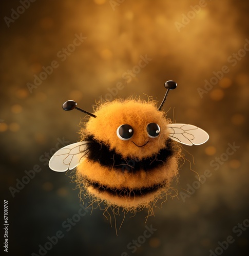 cartoon bee, cartoon character, cute bee, illustration, kind insect, eats honey, collects pollen and nectar, beekeeping photo
