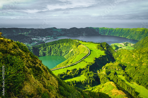 Beautiful lake of Sete Cidades, Azores, Portugal, Europe  photo
