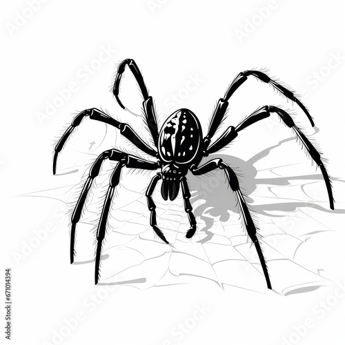 illustration of vector illustration of a spider on a spiders web, Generative ai