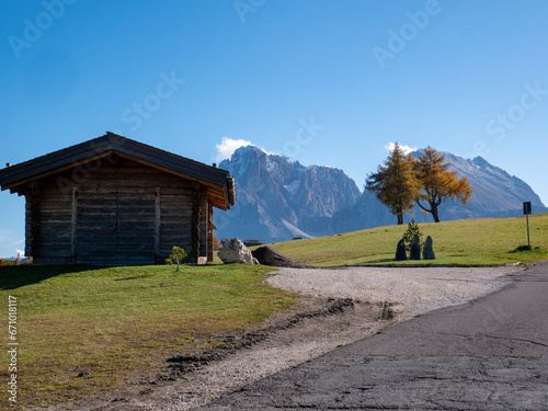 Feeling of nature on the Seiser Alm in the Dolomites, Italy