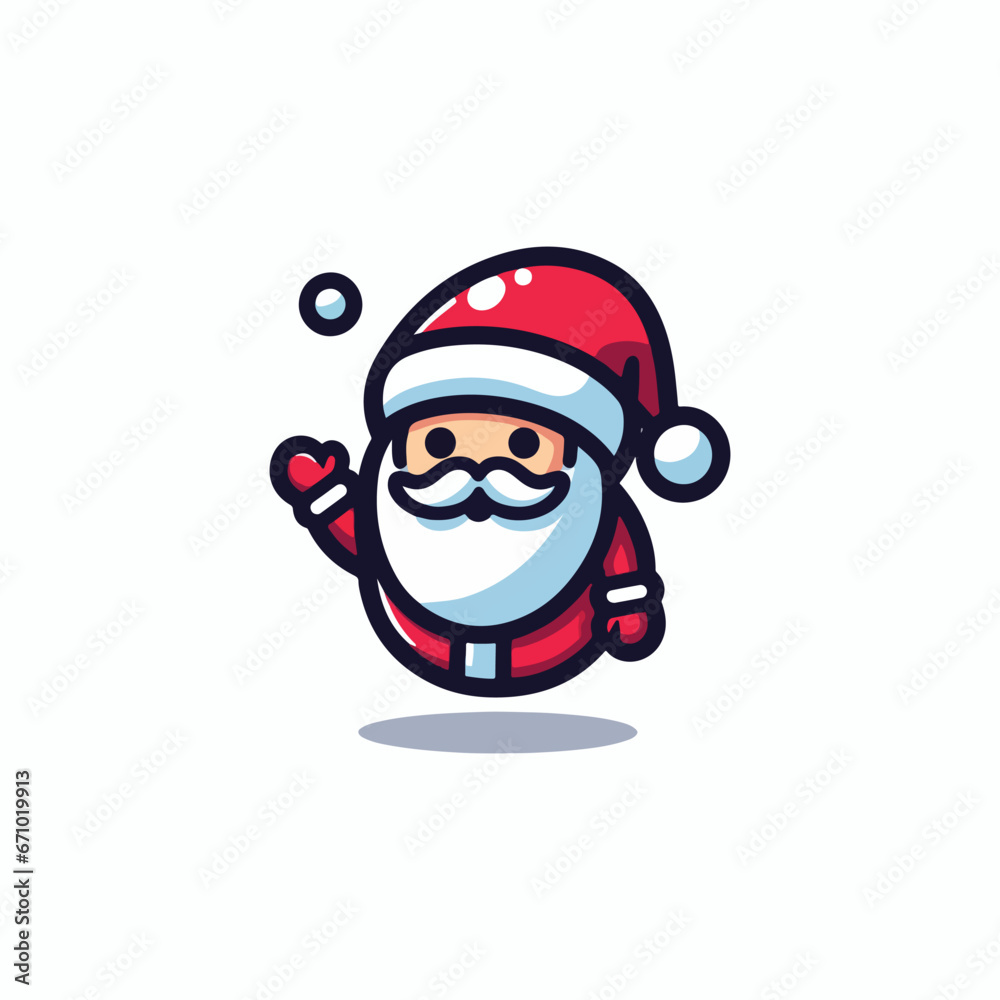 A cute hand drawn cartoon logo of santa claus A cute hand drawn cartoon logo of santa claus