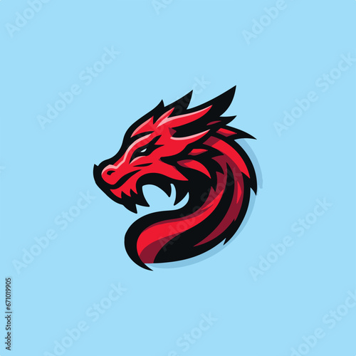 A Sleek and minimalist logo of a dragon forming the letter D, vector dragon logo. Dragon letter D logo