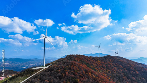 wind turbine in the mountains