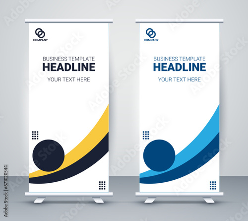Minimalist Black Roll-Up Banner for Trade Shows and Conferences, Business Presentation Roll-Up Standee 