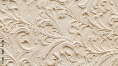 texture decorative Venetian stucco for backgrounds.Luxury white wall design bas-relief with stucco mouldings roccoco element