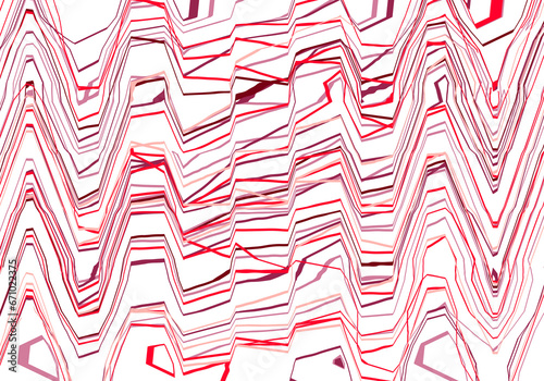 crimson pulse a symphony of red and pink abstract random messy zigzag line wave horizontal on transparent background.
