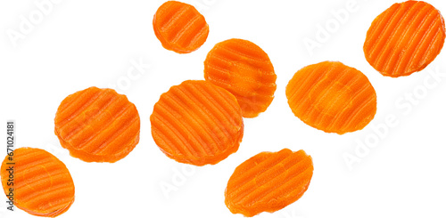 Pickled and marinated carrot slices isolated