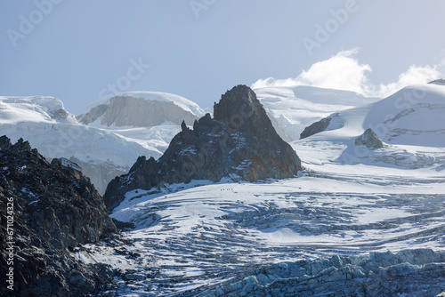 ice of Glacier des Bossons in Chamonix photo