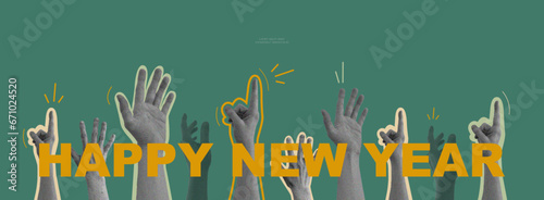 Happy New Year. Modern design.