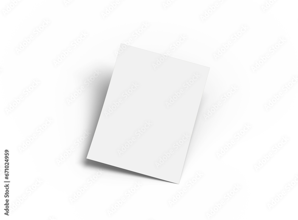 Blank 8.5x11 inc letter 3d render on a transparent background Blank 8.5x11 inc letter 3d render on a transparent background