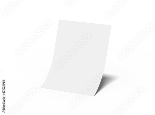 Blank 8.5x11 inc letter 3d render on a transparent background