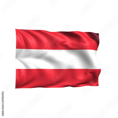 Austria national flag on white background.