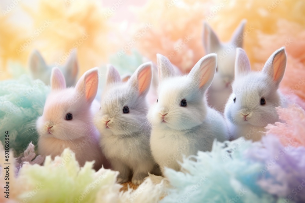Pastel Rainbow Baby Bunnies. Pastel Rainbow Baby Bunnies.