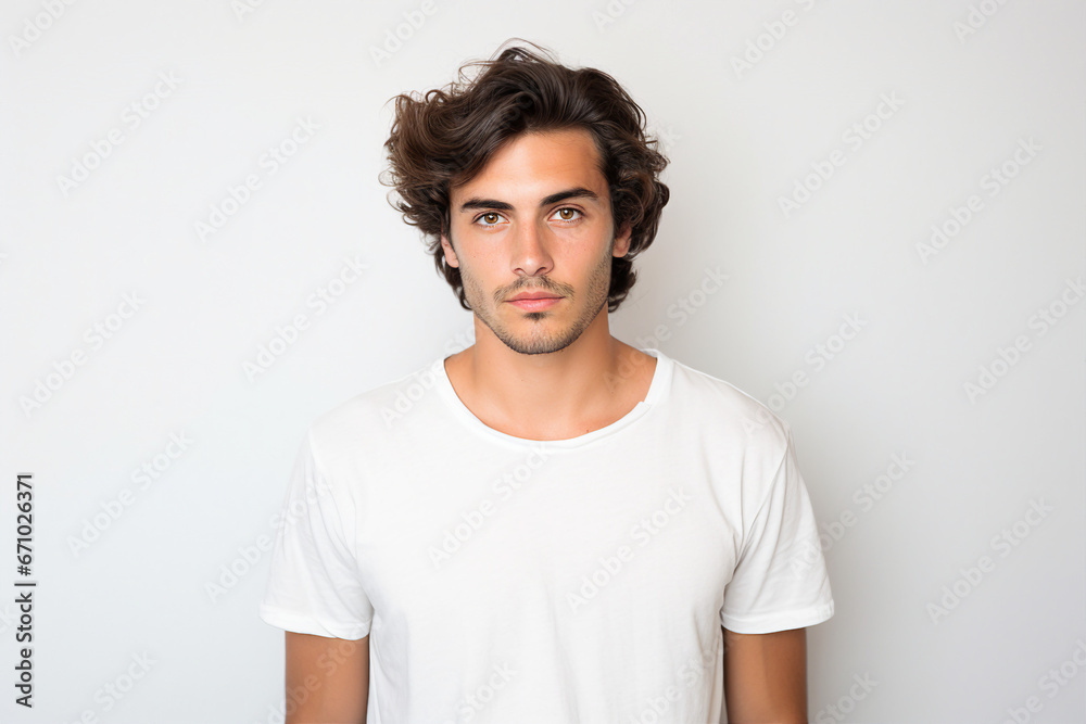 Generative ai modern technology portrait of attractive virile man after salon haircut barbershop stylist Generative ai modern technology portrait of attractive virile man after salon haircut barbershop stylist