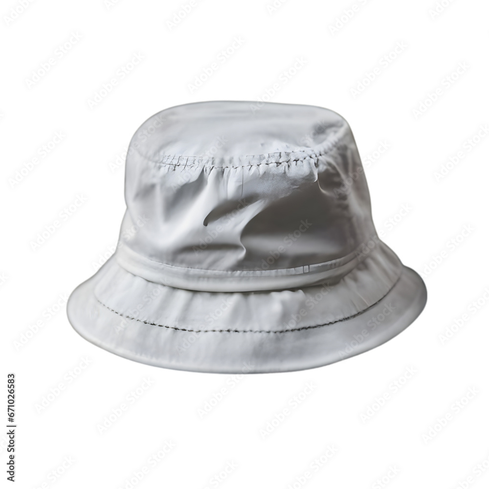 Fototapeta premium Men's White Bucket Hat IIllustration Art With a Transparent Background Generative AI.