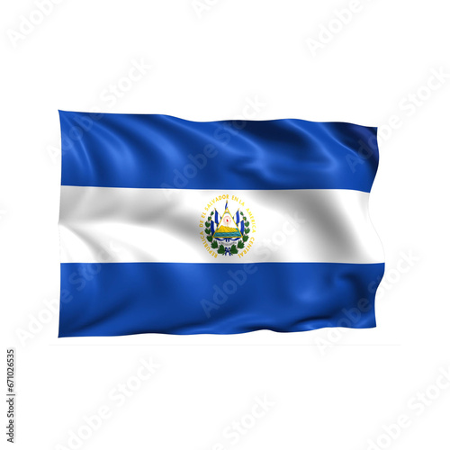 El Salvador national flag on white background.