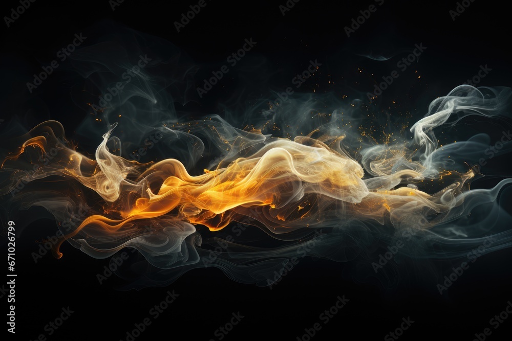 Fototapeta premium 3D smoke object on black background 