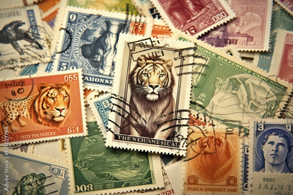 Fototapeta premium Vintage Postage Stamps.