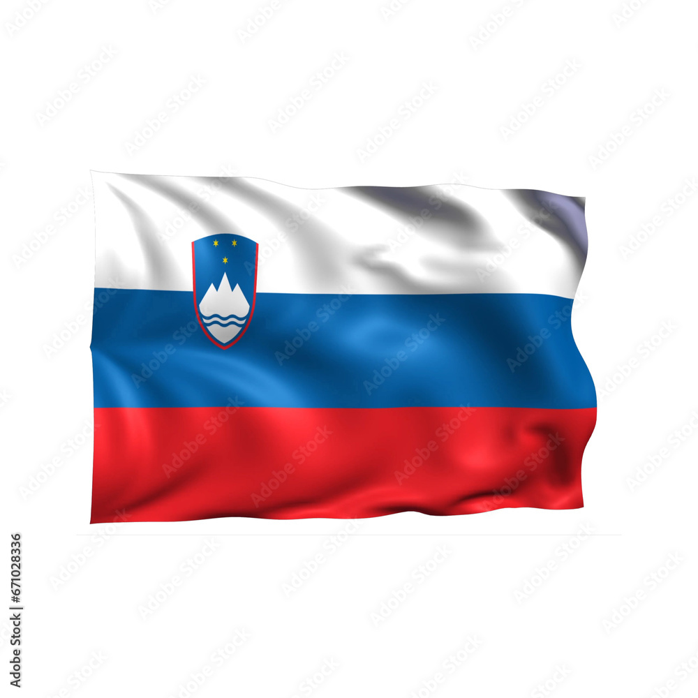 Slovenia national flag on white background. Slovenia national flag on white background.