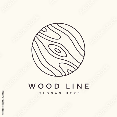 wood texture tree structure line logo design vector graphic