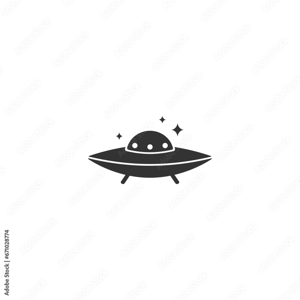 UFO Flying Saucer Icon. Vector illustration