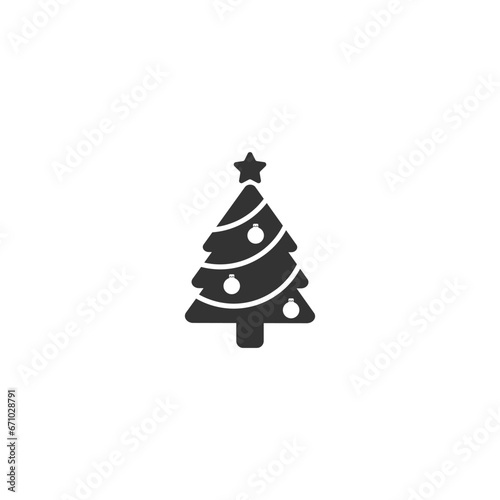 Tree Icon On White Vector Illustration