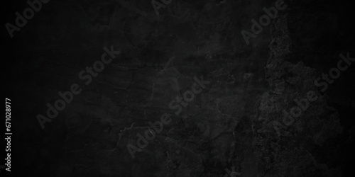 Abstract dark black stone marble wall concrete texture backdrop background anthracite panorama. Blackboard blank dirty chalkboard Panorama dark grey black slate background or texture.