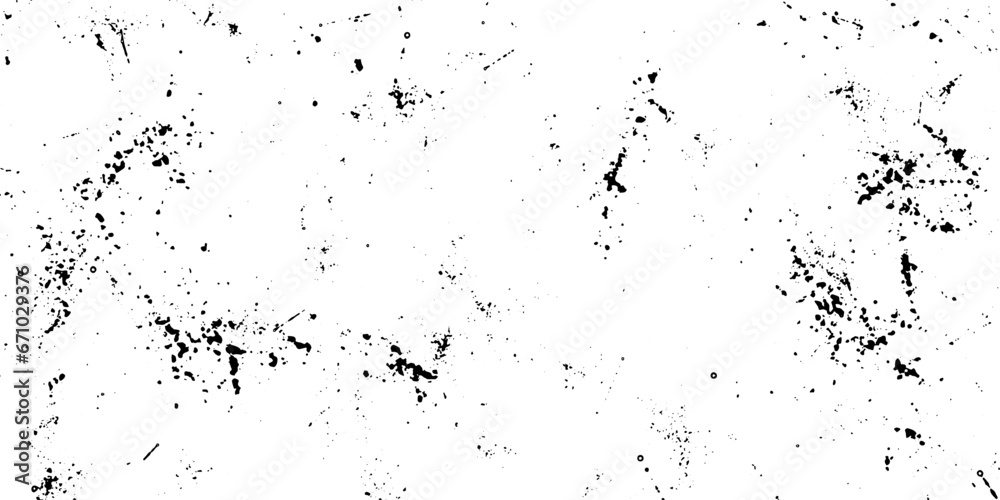 Grunge old detailed black abstract texture. Dots, spots, splashes, ink. Vector background.