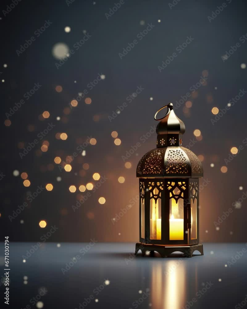 Eid Mubarak ornamental lantern. Celebrating Ramadan Kareem, Eid al-Fitr, and Eid al-Adha with the Muslim community. Vertical video for business and advertising. Eid Mubarak ornamental lantern. Celebrating Ramadan Kareem, Eid al-Fitr, and Eid al-Adha with the Muslim community. Vertical video for business and advertising.