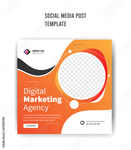 Digital marketing agency social media post template design, marketing and advertising post template 