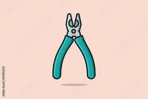 Pliers tool vector illustration. Mechanic and Electrician working tool equipment objects icon concept. Hand tools for repair, building, construction and maintenance.