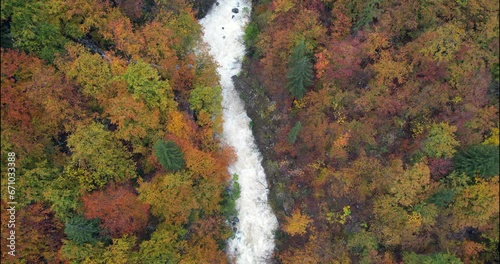 Slovenian Autumn Aerial River Serenity