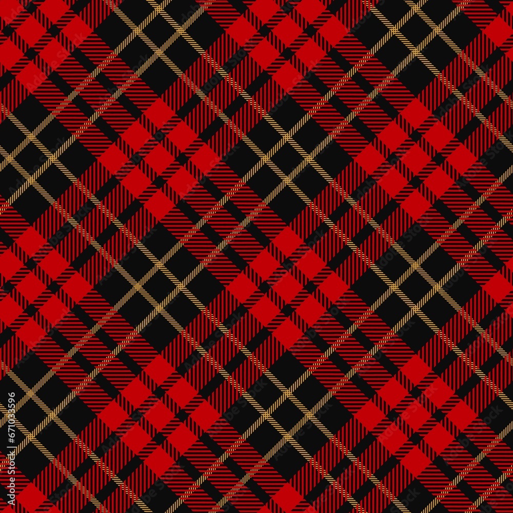 Tartan seamless pattern, red and black can be used in fashion decoration design. Bedding, curtains, tablecloths
