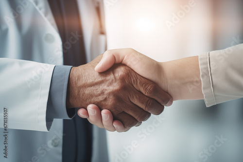 Firm Handshake Demonstrating Professional Trust and Mutual Agreement photo